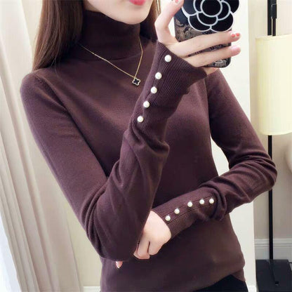 Turtleneck Sweater Women's 2020 Autumn and Winter New Slimming Bottoming Shirt Thickening Korean Version of The Loose Long-sleeved Sweater