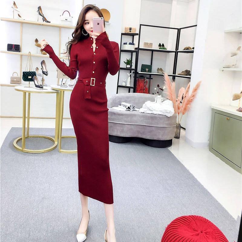 Fashion Sweater Dress Women Knit Dresses Women Dress Women High Waist Sweaters Dresses