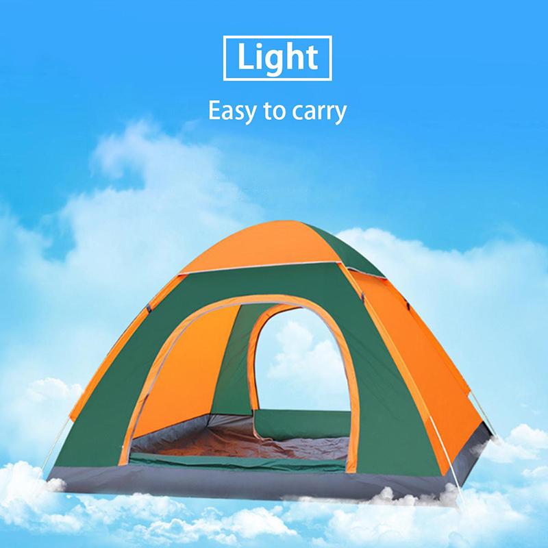 4-person Camping Tent Portable Pop-up Tent Waterproof and UV-proof Awning Travel Beach Outdoor Artifact