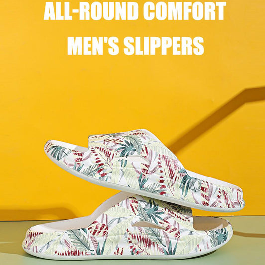 Summer Men's Slippers Large Size Thick Bottom Outdoor One Word Slippers Light Non-slip Beach Slippers Men