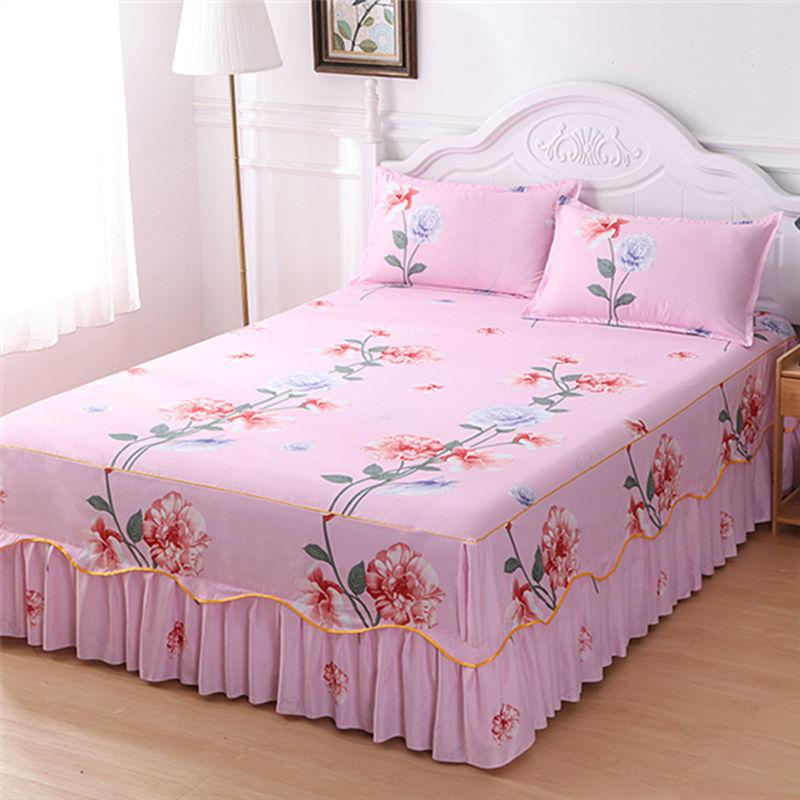 One-piece Mattress Cover Fashion Printing Bed Sheet Non-slip Wear-resistant Mattress Protector Double Bed Household