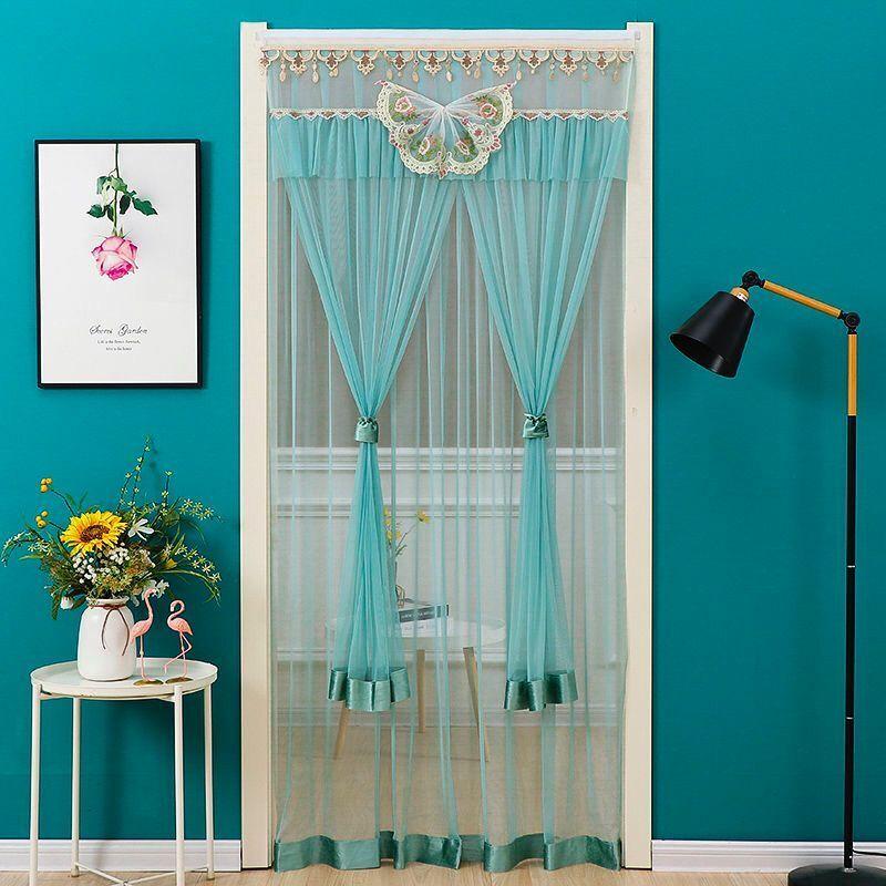 Mosquito Curtain Home Bedroom Kitchen Partition Gauze Curtain Self-adhesive Curtain Velcro Free Perforated Curtain Fabric