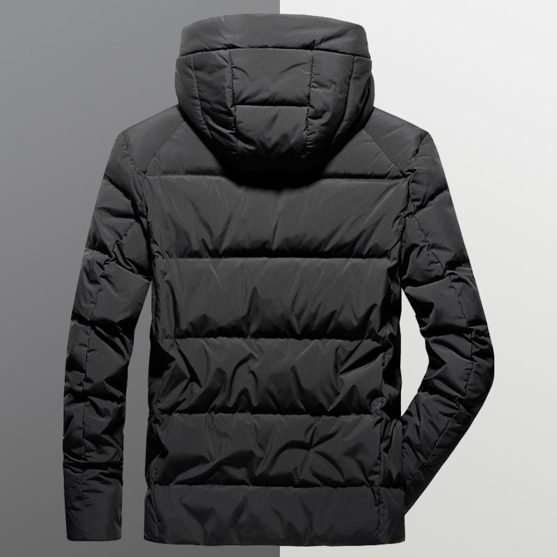 Fashionable Hooded Quality Men's Down Jacket Young and Middle-aged Cold-proof Warmth Thick Real White Duck Down Jacket