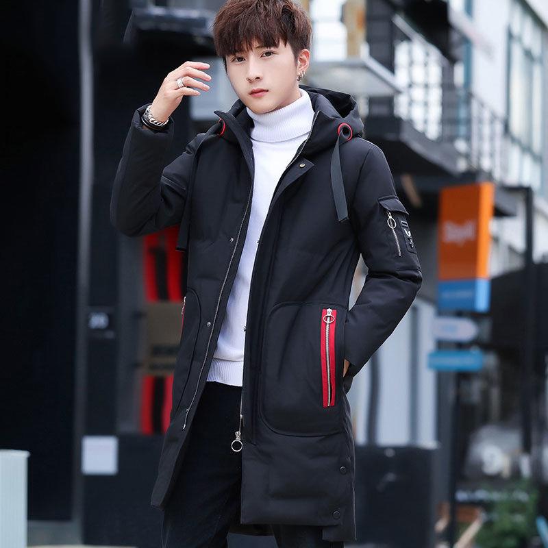 Trend Leisure Men's clothes Winter Medium and long section Cotton clothing Large size Down jacket