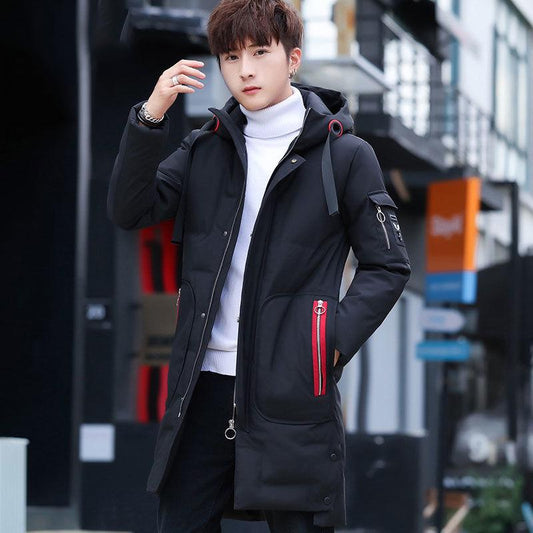 Trend Leisure Men's clothes Winter Medium and long section Cotton clothing Large size Down jacket