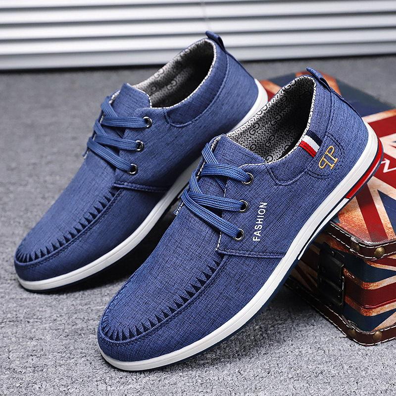 Spring Casual Men's Canvas Shoes Trend Old Beijing Cloth Shoes Korean Style Breathable Shoes