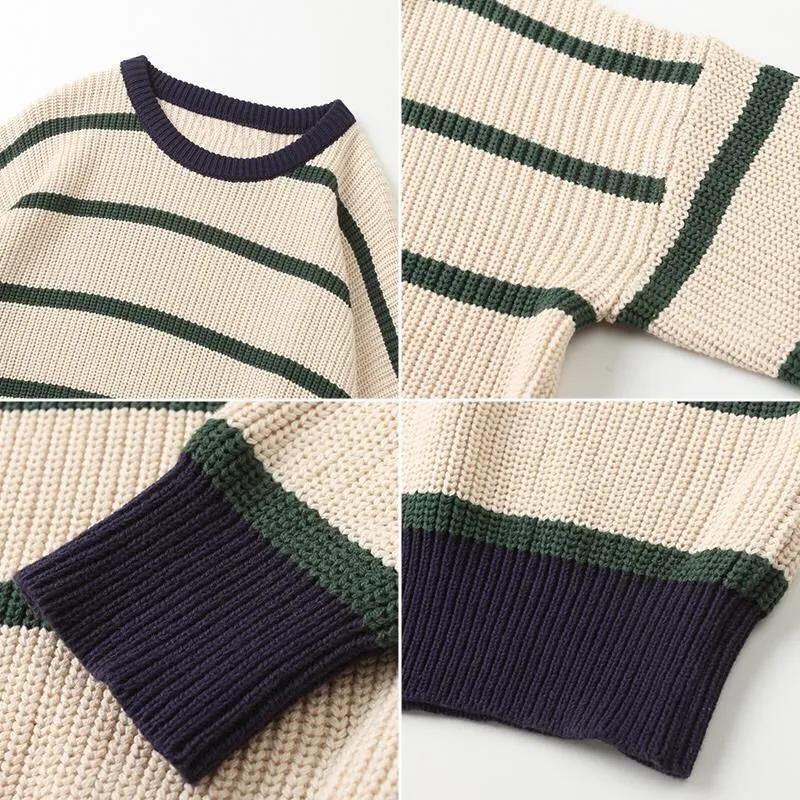 Sweater Men's Loose Trend Couple Wear Winter Long-sleeved Round Neck Knitted Sweater for Men and Women