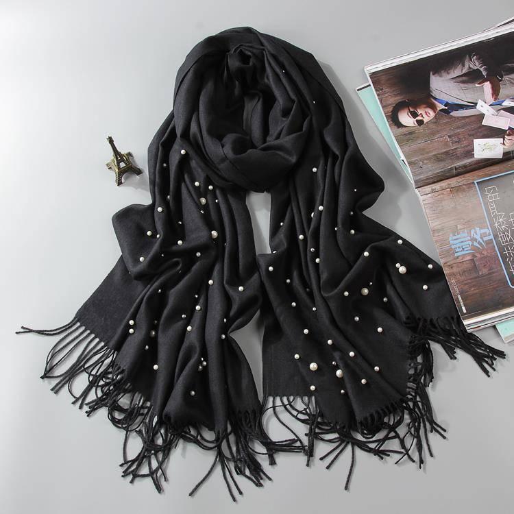 Fashion Solid Color Scarf Women Tassels Scarf Thick Warm Winter Scarves Female Cashmere Scarves