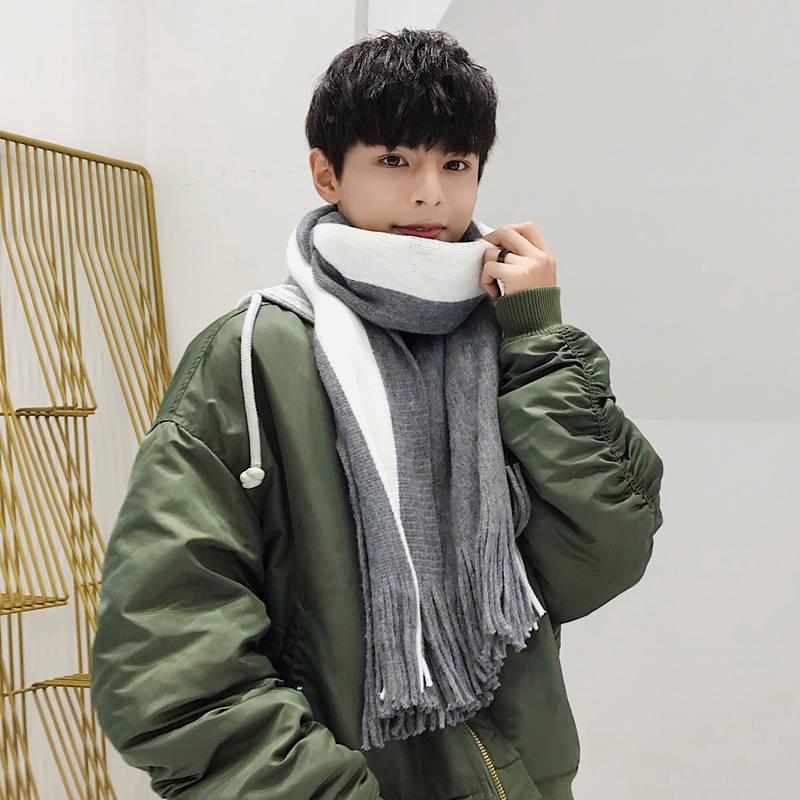 Men Scarf Foulard Stripe Scarves Poncho Casual Winter Scarfs Male Bufandas Hombre