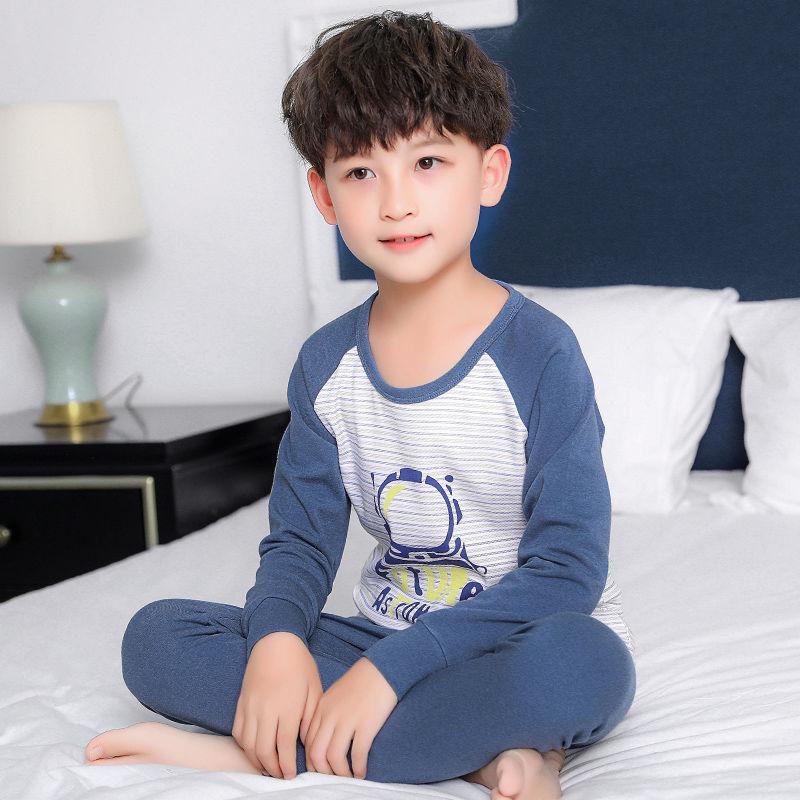 Winter Children's Underwear Set Cotton Boys' Autumn Clothes Long Trousers Half-high Collar Cotton Baby Pajamas