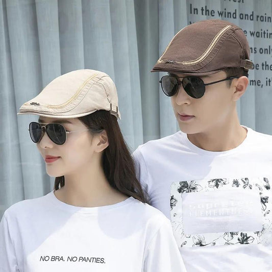 Men's Beret Sun Hat Casual All Match Peaked Cap Women's Cotton Hat Outdoor Sun Protective Hat Painter Cap