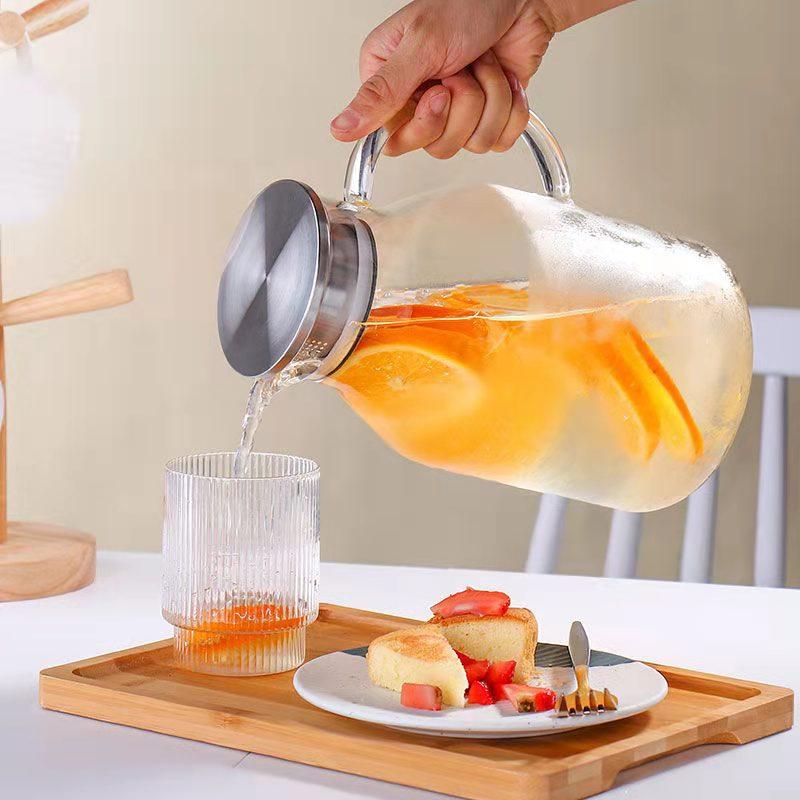 Cold Kettle Glass Kettle High Temperature Resistant Cold Water Cup Household Teapot Cool White Water Bottle Set Large Capacity