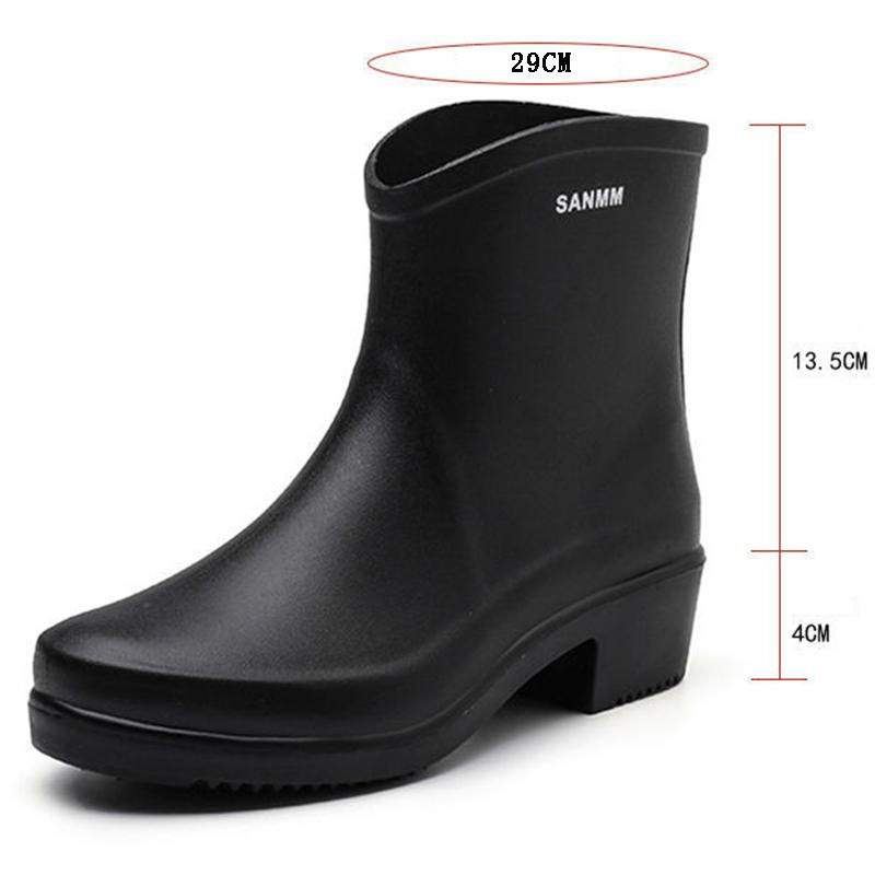 Rain Boots Women's Mid-tube Fashion Style Outer Wear Waterproof Shoes Rain Boots Summer Short Tube Overshoes Kitchen Non-slip Rubber Shoes