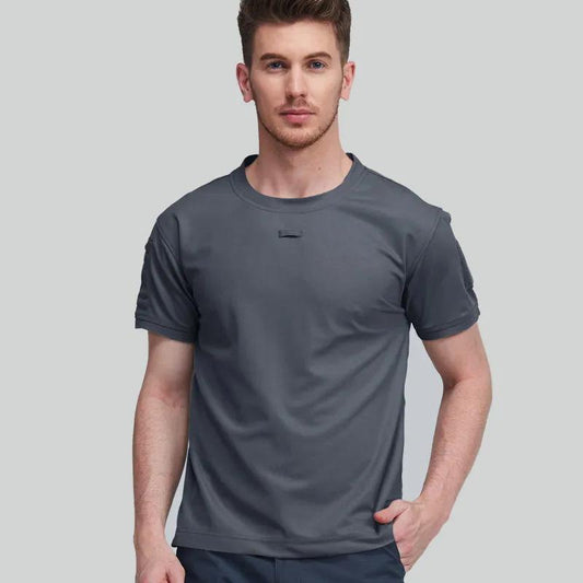 Short-sleeved Round-neck Tactical T-shirt Men's Outdoor Half-sleeved Shirt Army Fans Summer Lapel Short-sleeved Quick-drying Breathable