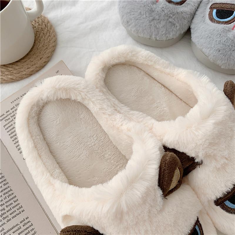 Women Warm Slippers Ladies Cute Winter Shoes Home Cat Plush Flats Casual Fashion Indoor New Footwear Bedroom Woman Shoe 2021