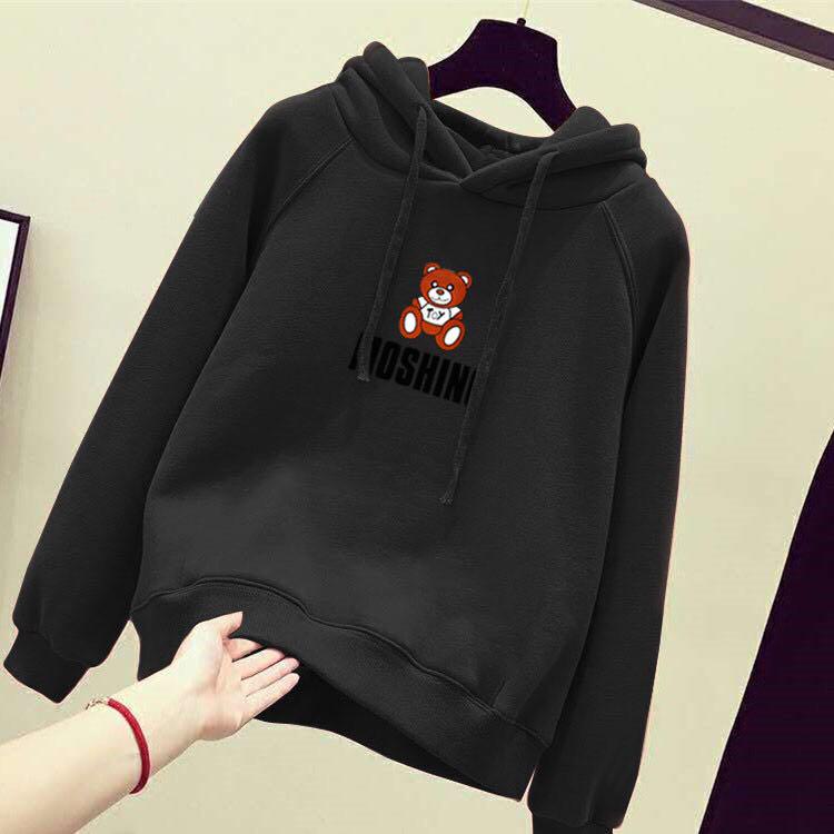 Sweatshirt wild large size long sleeve warm hooded tops autumn and winter cotton sweater women's