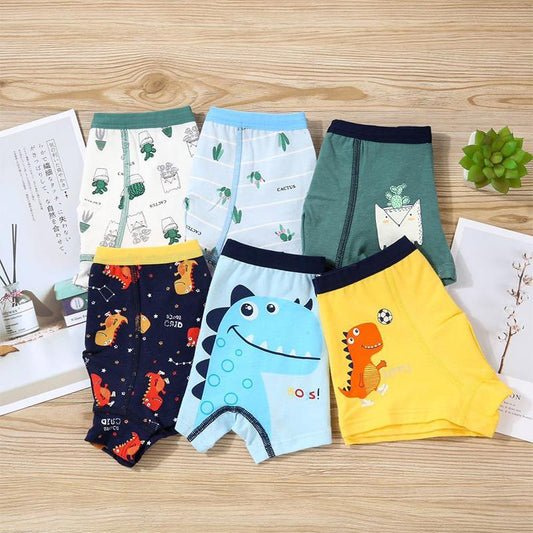 4Pcs/lot Children's Shorts Panties Kids Boys Underwear Cartoon for Boy Boxers Panty Teenager Underpants 2-14T