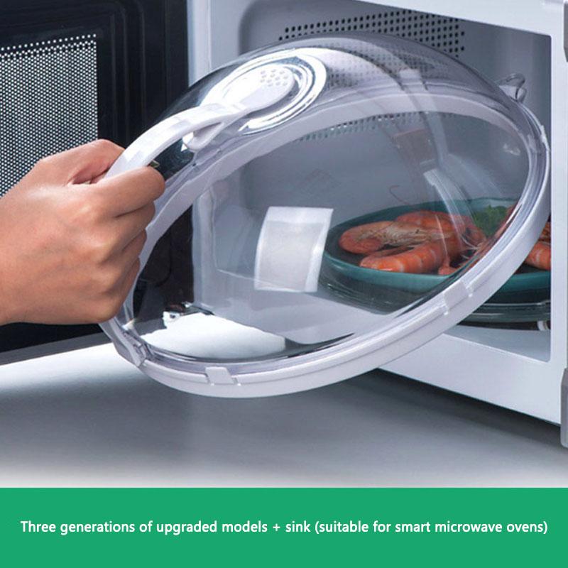 Microwave Oven Food Cover Transparent Anti Sputtering Cover Handle Reusable Airtight Food Covers Home Handle Heat Resistant Lid