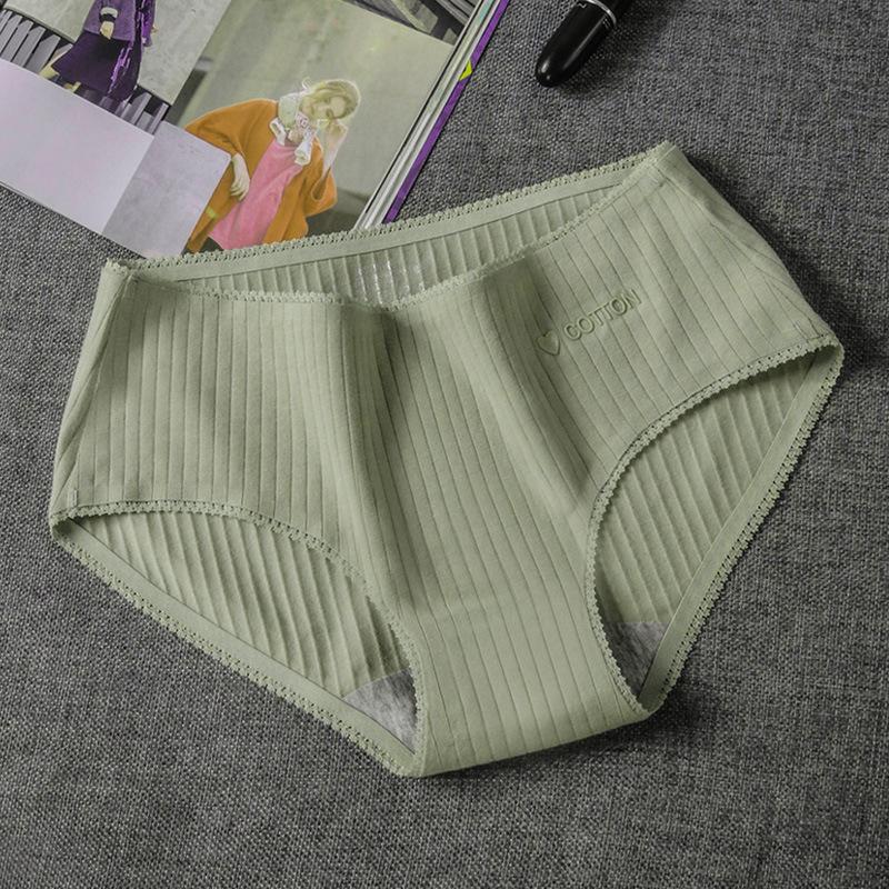 6Pcs/Set Women's Underpants Solid Color Large Size Panties Mid-waist Seamless Lace Girl's Briefs