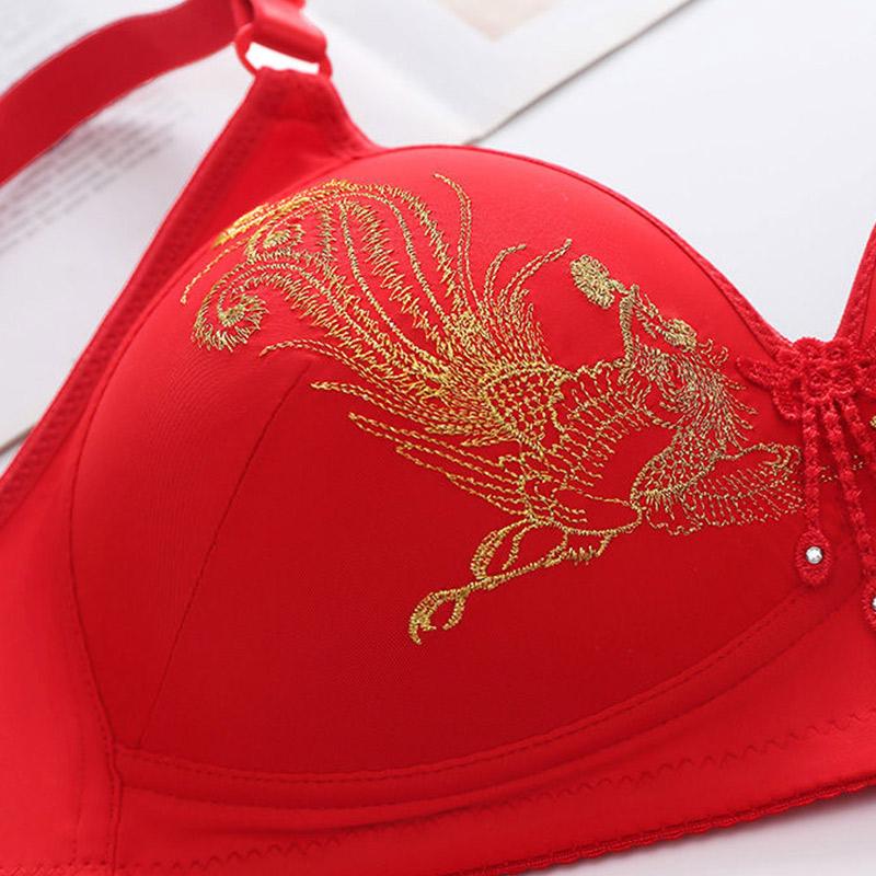 Women's Comfortable Thin Bra Large Size Underwear No Steel Ring Gathered Bra Breastfeeding and Anti-sagging Underwear