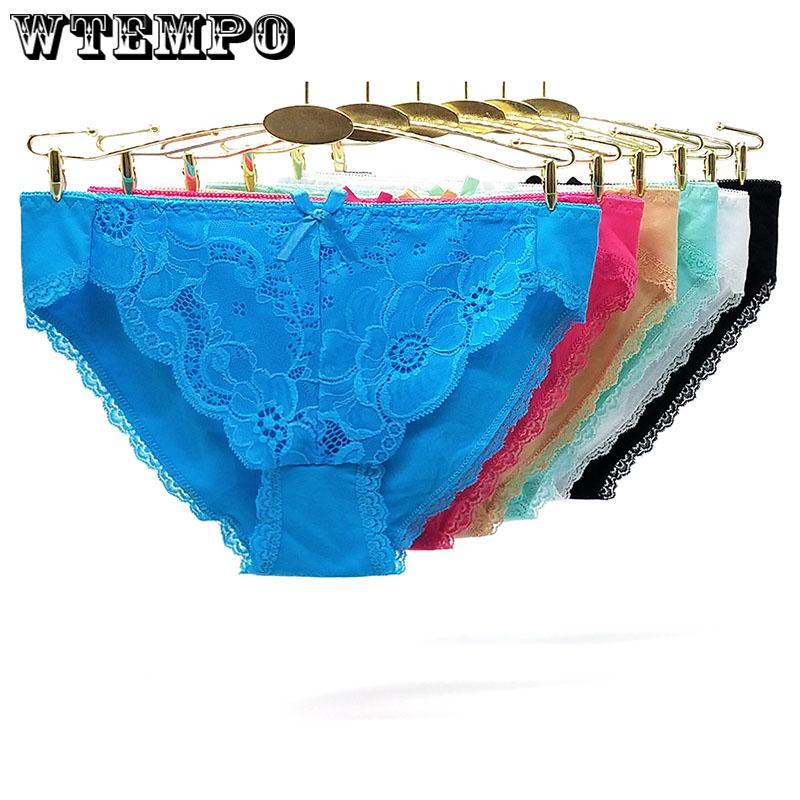 6 Pcs/Lot Lace Women's Underwear Antibacterial Sexy Girls Breathable Underwear Floral Lace