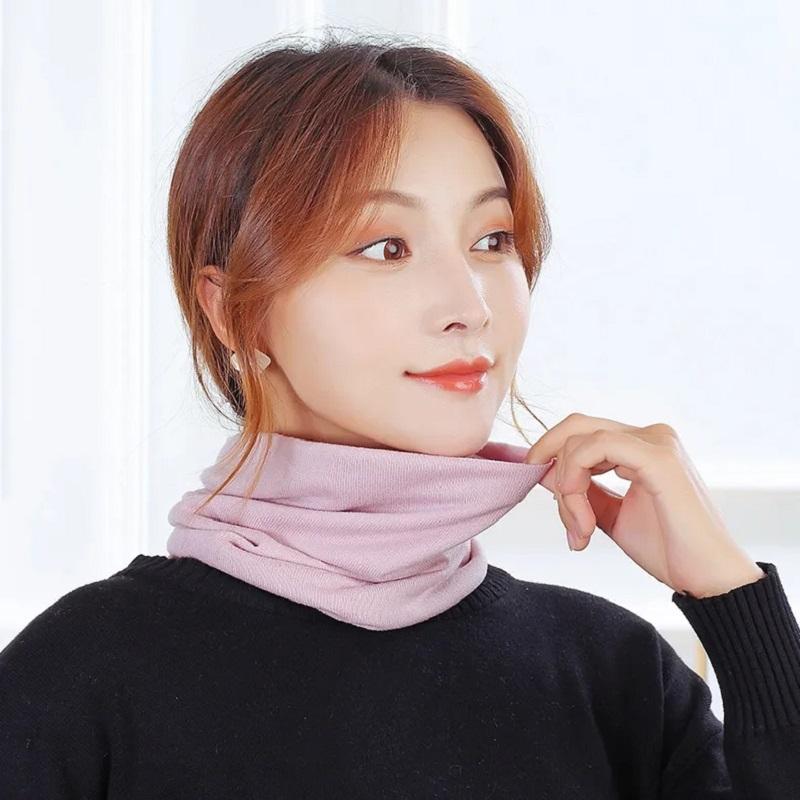 Women's Autumn and Winter Bib Pullover Scarf Korean Style Outdoor Windproof Cashmere Knitting Riding Warmth Cervical Spine Scarf Neck Collar Neckchief