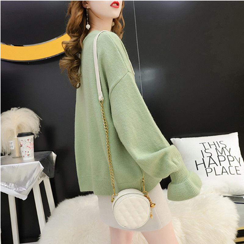 Women Oversized Knitted Sweater Batwing Sleeve Pullover Loose Outwear Tops