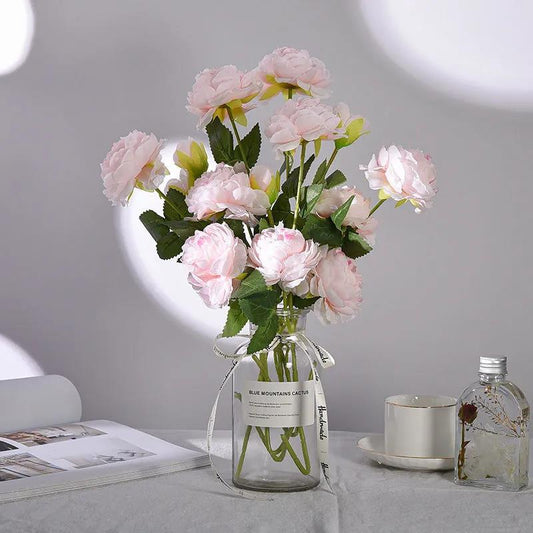 Nordic Simulation Peony Flower Bouquet Home Living Room Floor Decoration Dried Flowers Fake Flowers Silk Flower Ornaments