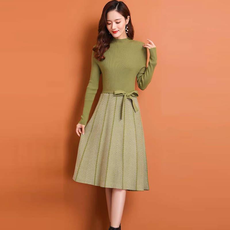 Winter Over-the-Knee Knit Warm Dress Sweater Women Mid-Long Slim Undershirt Sweatshirts