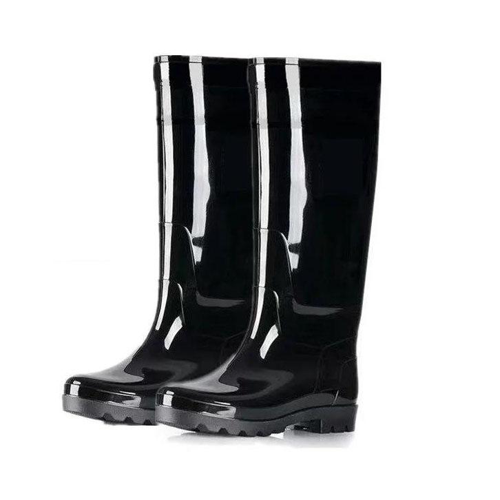 Wear-resisting Anti Slip Men's Rain Boots Black High-top Water Boots Rubber Bottom Kitchen Car Washing Work Boots