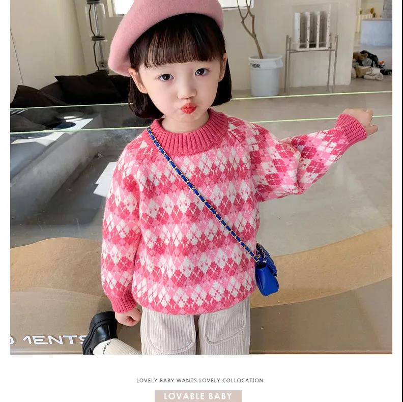 Girls' Autumn and Winter Clothes, Children's Sweater Pullovers, Small and Medium-sized Children's Foreign-style Sweaters, Baby Long-sleeved Tops