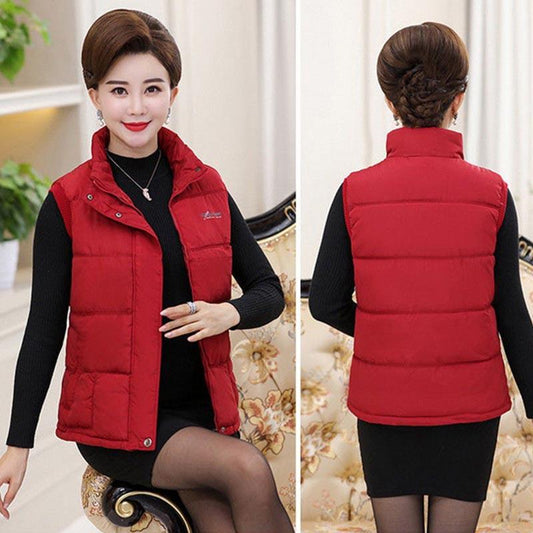 Warm Vest Coat Middle-aged and Elderly Mothers Wear Down Cotton Short Large Size Elderly Coat