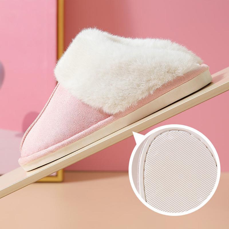 Plush Warm Home Flat Slippers Lightweight Soft Comfortable Winter Slippers Women's Cotton Shoes Indoor Plush Slippers