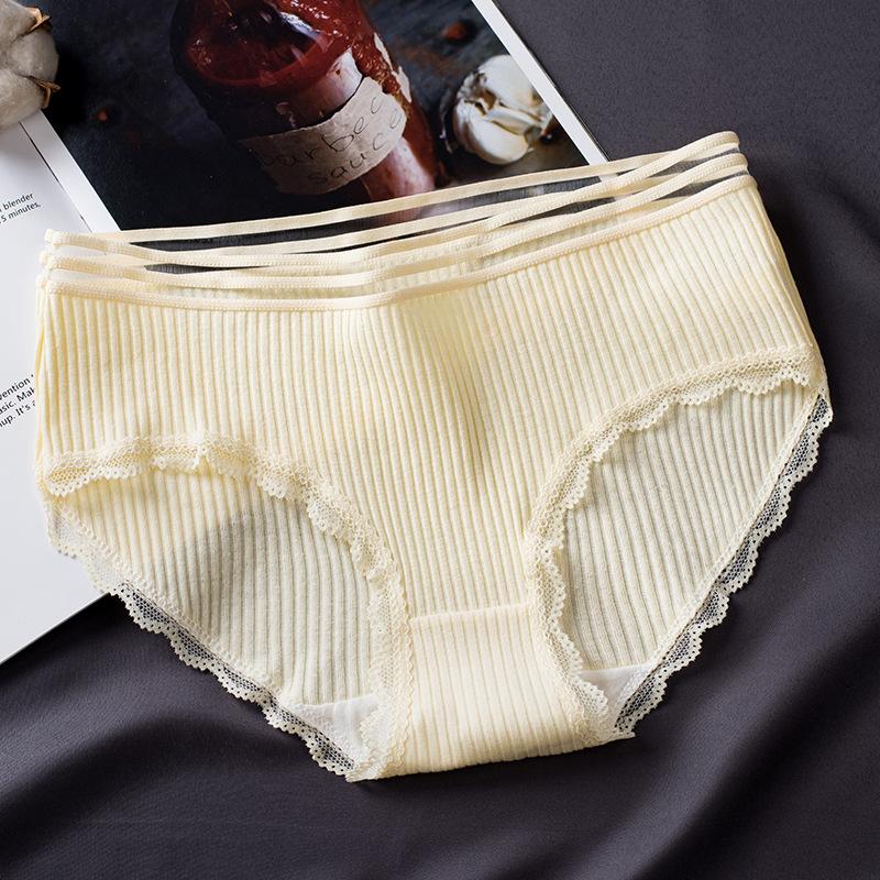 Hollow Striped Women's Panties Cotton Briefs for Women Low Waist Soft Female Underwear Skin-friendly Underpants Lady Intimates