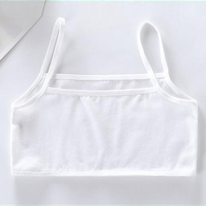 Girls Underwear Vest Development Period 8-9-12 Years Old Thin Cotton Girl Bra Little Girl Child Tube Top White