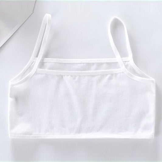 Girls Underwear Vest Development Period 8-9-12 Years Old Thin Cotton Girl Bra Little Girl Child Tube Top White