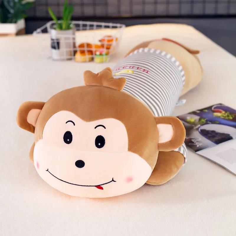 Children's Plush Toys Cute Striped Clothes Monkey Plush Dolls Bed Sleep Plush Doll Pillow Children's Birthday Presents