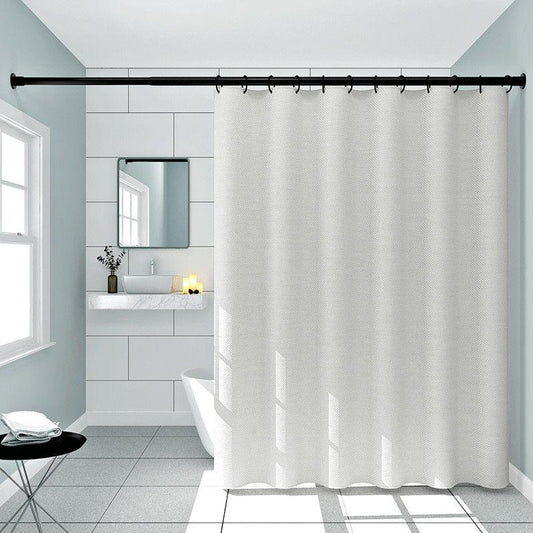 Linen Bathroom Shower Curtain Waterproof and Mildew-proof Shower Curtain Free Perforated Telescopic Rod Curtain Cloth Shower Curtain Partition Curtain