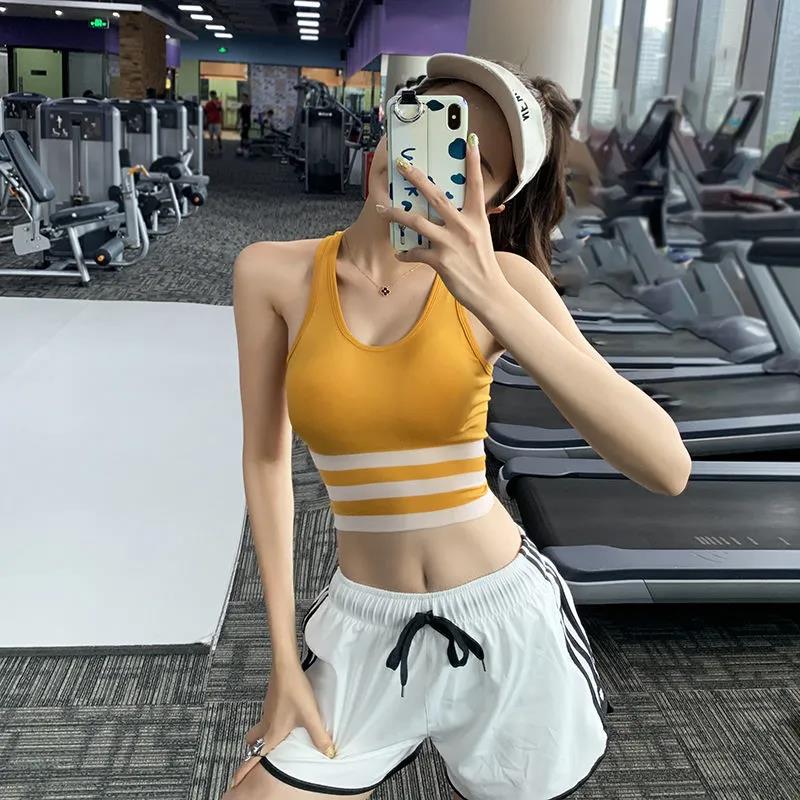 Women's Fashion Fitness Solid Color Sleeveless Halter Cross Bandage Sportswear Vest