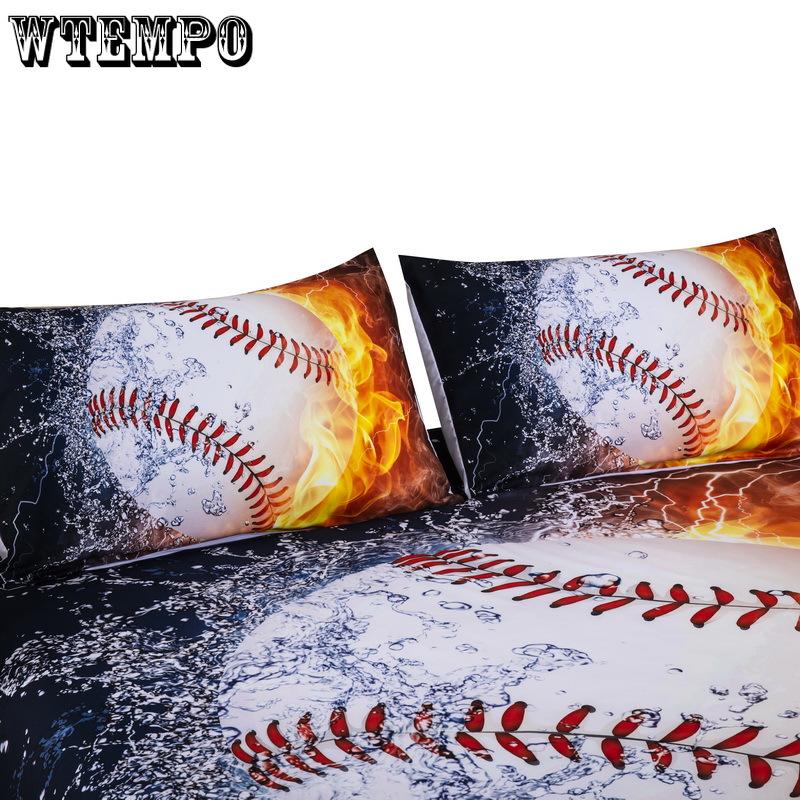 3Pcs/Set Baseball 3D Printed Queen Comforter Bedding Sets King Twin Size Luxury Duvet Cover