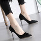 High Heels Ladies PU Material Metal Shiny Pointed Stilettos for Appointments