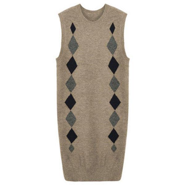 Autumn and Winter Cocoon Over-the-knee Dress Mid-length Sleeveless Knitted Suspender Skirt Retro All-match Female Vest Skirt