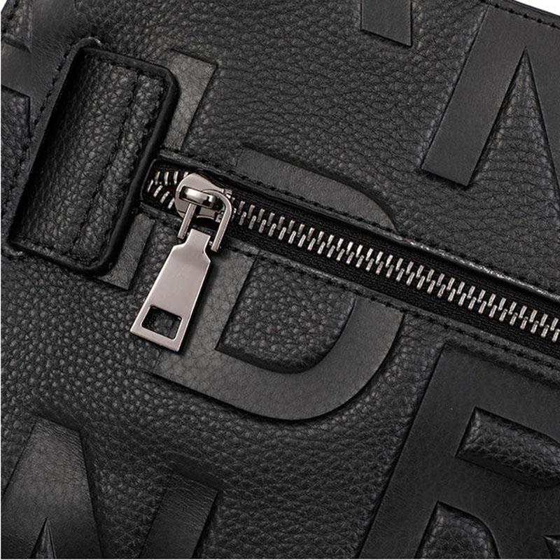 Personality European Style Black High Quality Genuine Leather Handbags for Women Bags Luxury Top-Handle Bags Large Capacity  Crossbody Bag