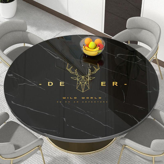 PVC Waterproof and Oil-proof Disposable Tablecloth Coffee Table Table Cloth Anti-scalding Household Tablecloth Round Table Table Mat Nordic Style