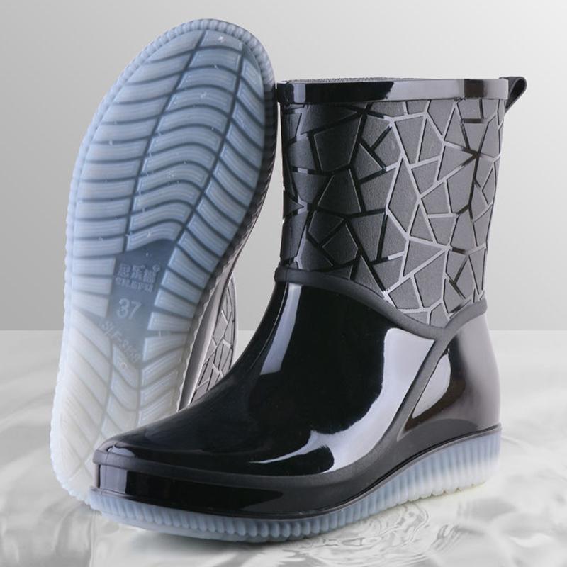 Fashion Ladies Rain Boots Adult Mid-low Rain Boots Non-slip Wear-resistant Wild Thick Water Boots Working Women Overshoes