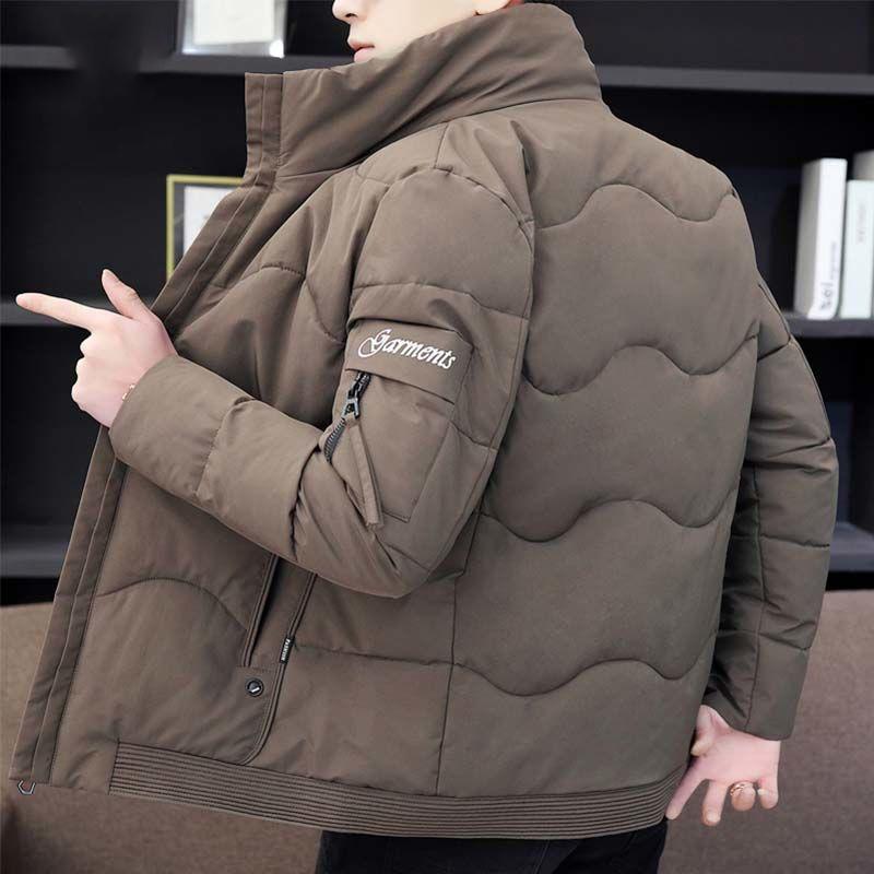 Winter Thick Warm Men's Jacket Short Stand Collar Slim Down Padded Jacket Loose Casual Parker Clothing