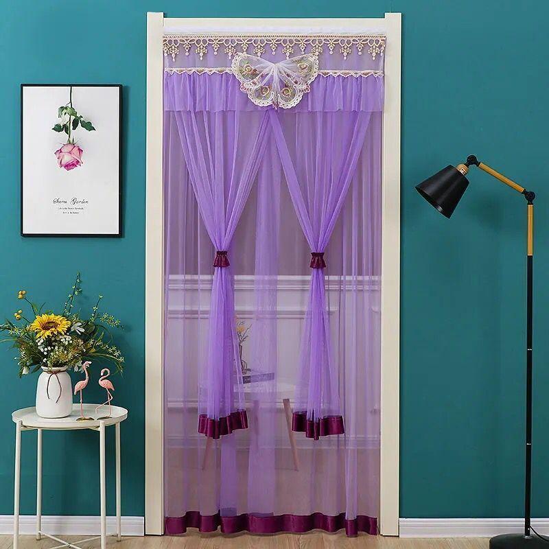 Mosquito Curtain Home Bedroom Kitchen Partition Gauze Curtain Self-adhesive Curtain Velcro Free Perforated Curtain Fabric