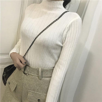 Winter Thickened Sweater Sweater Women's Thickened Slim Slim Turtleneck Bottoming Shirt Top