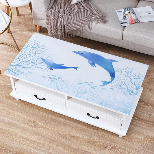 Pvc Soft Glass Waterproof and Anti-scald and Oil-proof Tea Table Mat Tablecloth Desktop Protective Film TV Cabinet Desk Table Mat