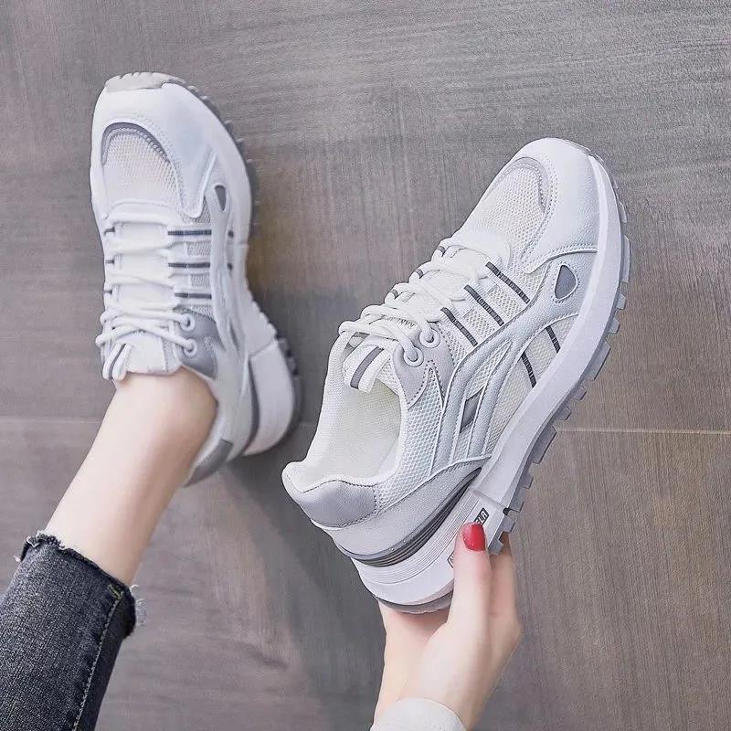 Sports Shoes, Student Versatile Running Shoes, Autumn Models, Double Net Casual White Shoes, Really Soft Leather Old Forrest Gump Shoes